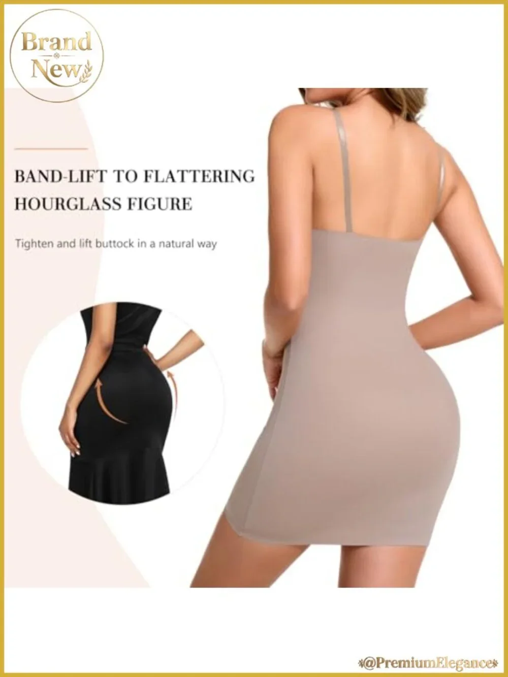 Shapewear Slip Dress for Women V-Neck Tummy Control Full Slip Nylon Spandex